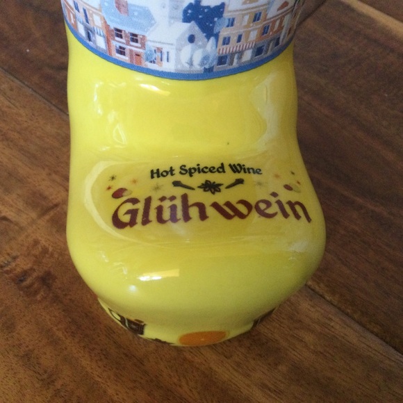 German Mulled Wine Yellow Gluh Wein Ceramic Mug - Picture 3 of 8